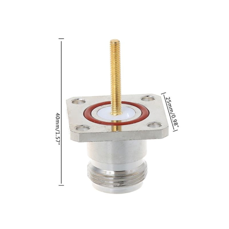 NKF Brass N Female Connector with 4 Holes Flange Frame RF Adapter NKF Brass N Female Connector with 4 Holes Flange Frame RF Adapter